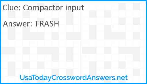 Compactor input Answer