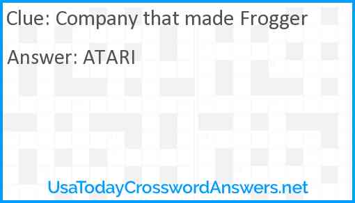 Company that made Frogger Answer