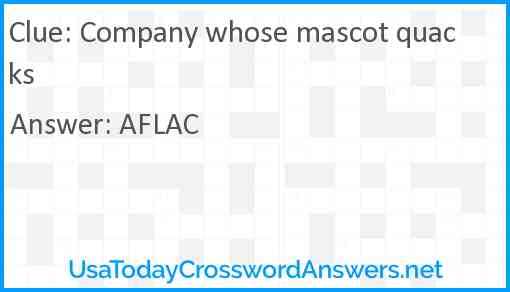 Company whose mascot quacks Answer