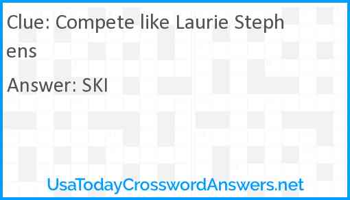 Compete like Laurie Stephens Answer