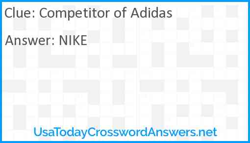 Competitor of Adidas Answer