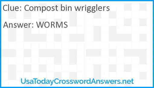 Compost bin wrigglers Answer
