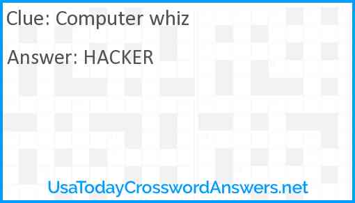 Computer whiz Answer
