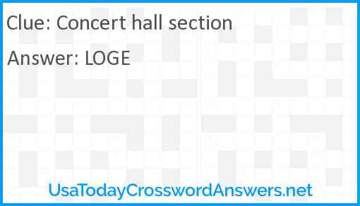 Concert hall section Answer