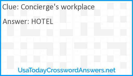 Concierge's workplace Answer
