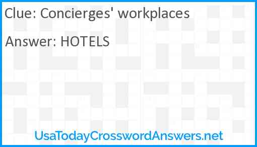Concierges' workplaces Answer