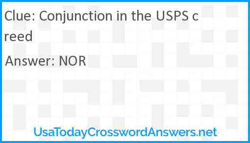 Conjunction in the USPS creed Answer