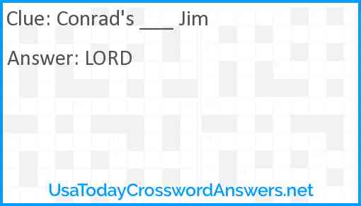 Conrad's ___ Jim Answer