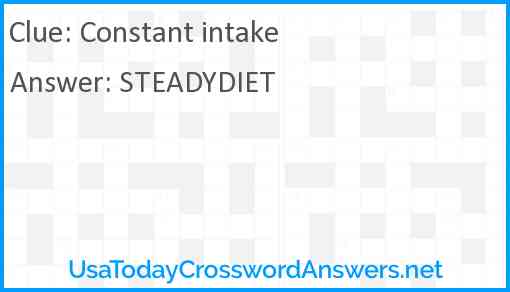 Constant intake Answer