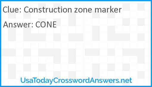 Construction zone marker Answer