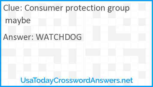 Consumer protection group maybe Answer
