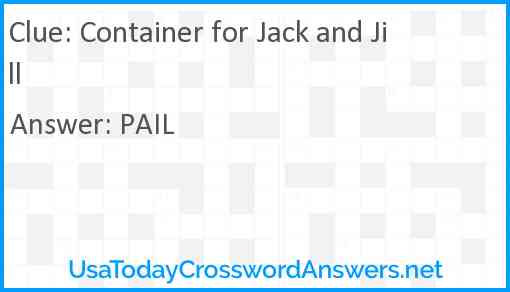 Container for Jack and Jill Answer