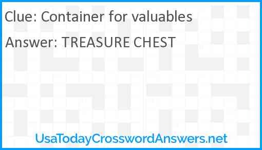 Container for valuables Answer