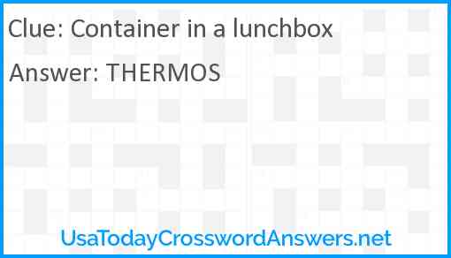 Container in a lunchbox Answer