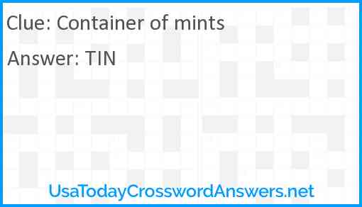 Container of mints Answer