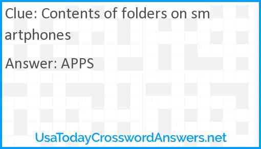 Contents of folders on smartphones Answer