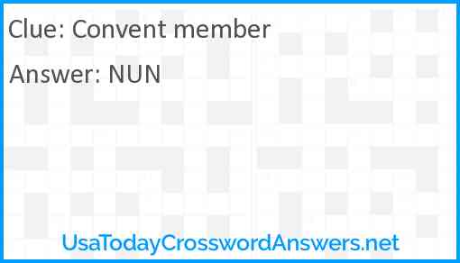 Convent member Answer