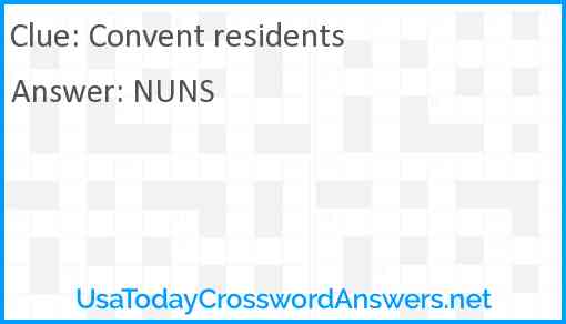 Convent residents Answer