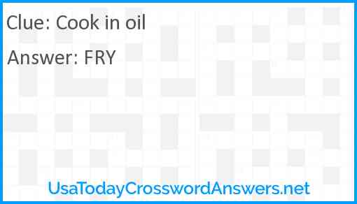Cook in oil Answer