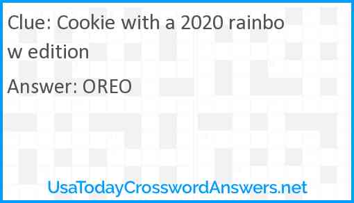 Cookie with a 2020 rainbow edition Answer