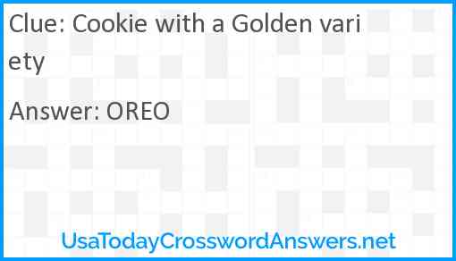 Cookie with a Golden variety Answer