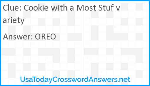 Cookie with a Most Stuf variety Answer