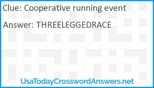 Cooperative running event Answer