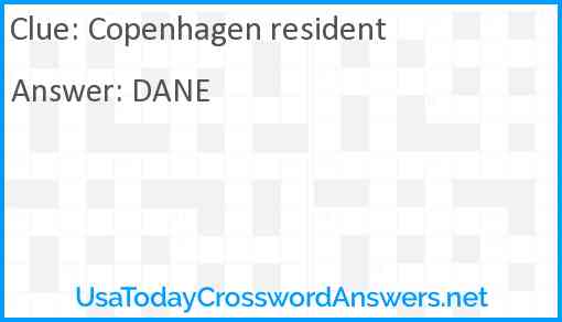 Copenhagen resident Answer