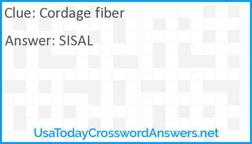 Cordage fiber Answer