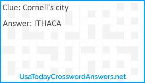 Cornell's city Answer