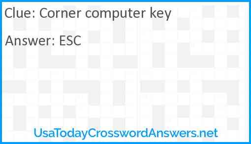 Corner computer key Answer