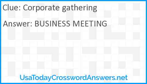Corporate gathering Answer