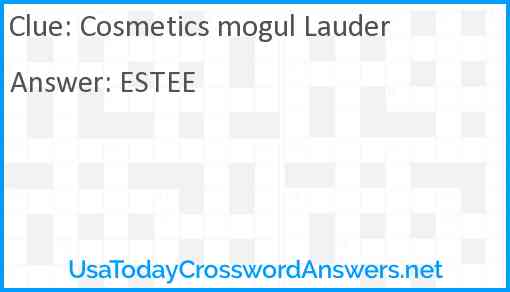 Cosmetics mogul Lauder Answer