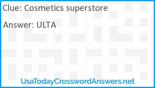 Cosmetics superstore Answer