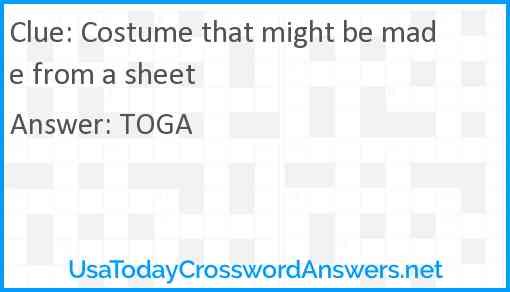 Costume that might be made from a sheet Answer