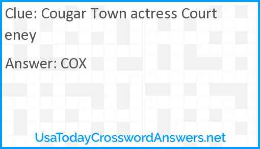 Cougar Town actress Courteney Answer