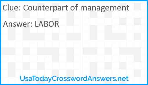 Counterpart of management Answer