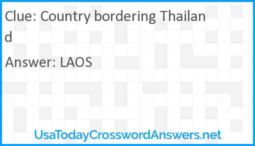 Country bordering Thailand Answer