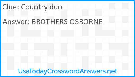 Country duo Answer