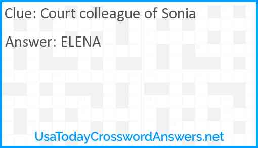 Court colleague of Sonia Answer