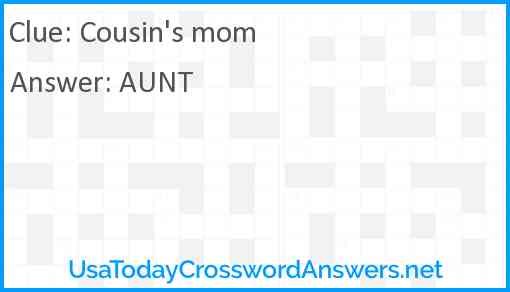 Cousin's mom Answer