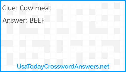 Cow meat Answer