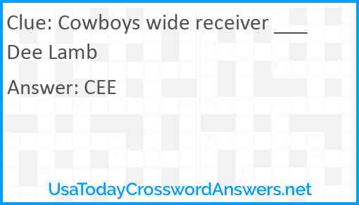 Cowboys wide receiver ___Dee Lamb Answer