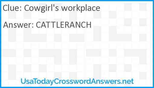 Cowgirl's workplace Answer
