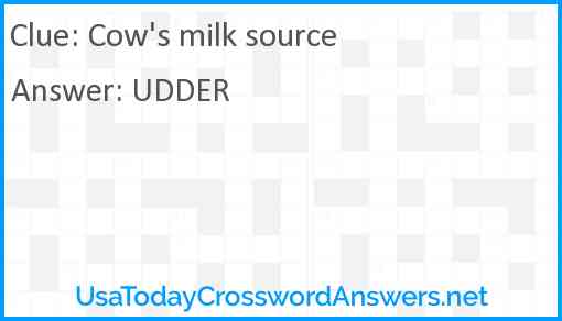 Cow's milk source Answer