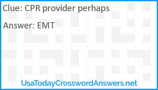 CPR provider perhaps Answer