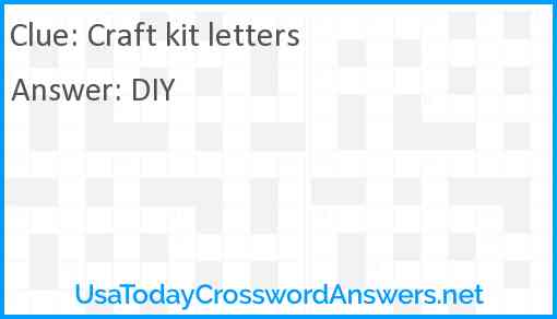 Craft kit letters Answer