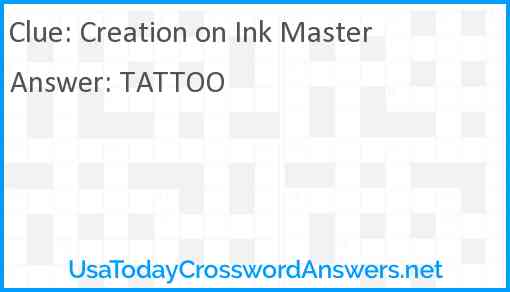 Creation on Ink Master Answer