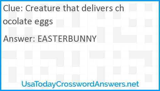 Creature that delivers chocolate eggs Answer