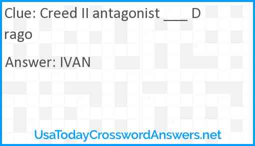 Creed II antagonist ___ Drago Answer